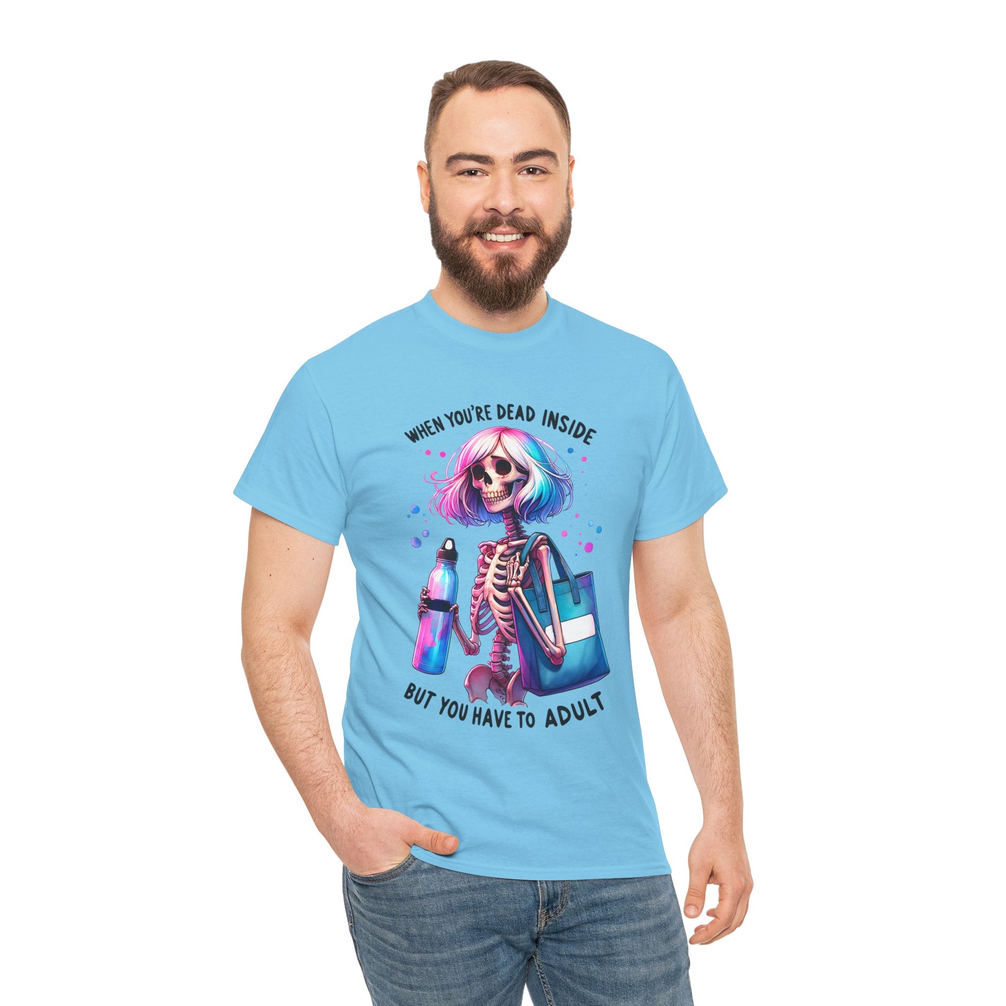 When you're dead onside, Whimsical Skeleton Tee, Funny Graphic Shirt, Perfect for Halloween, Unique Gift Idea, Casual Wear, Everyday Humor