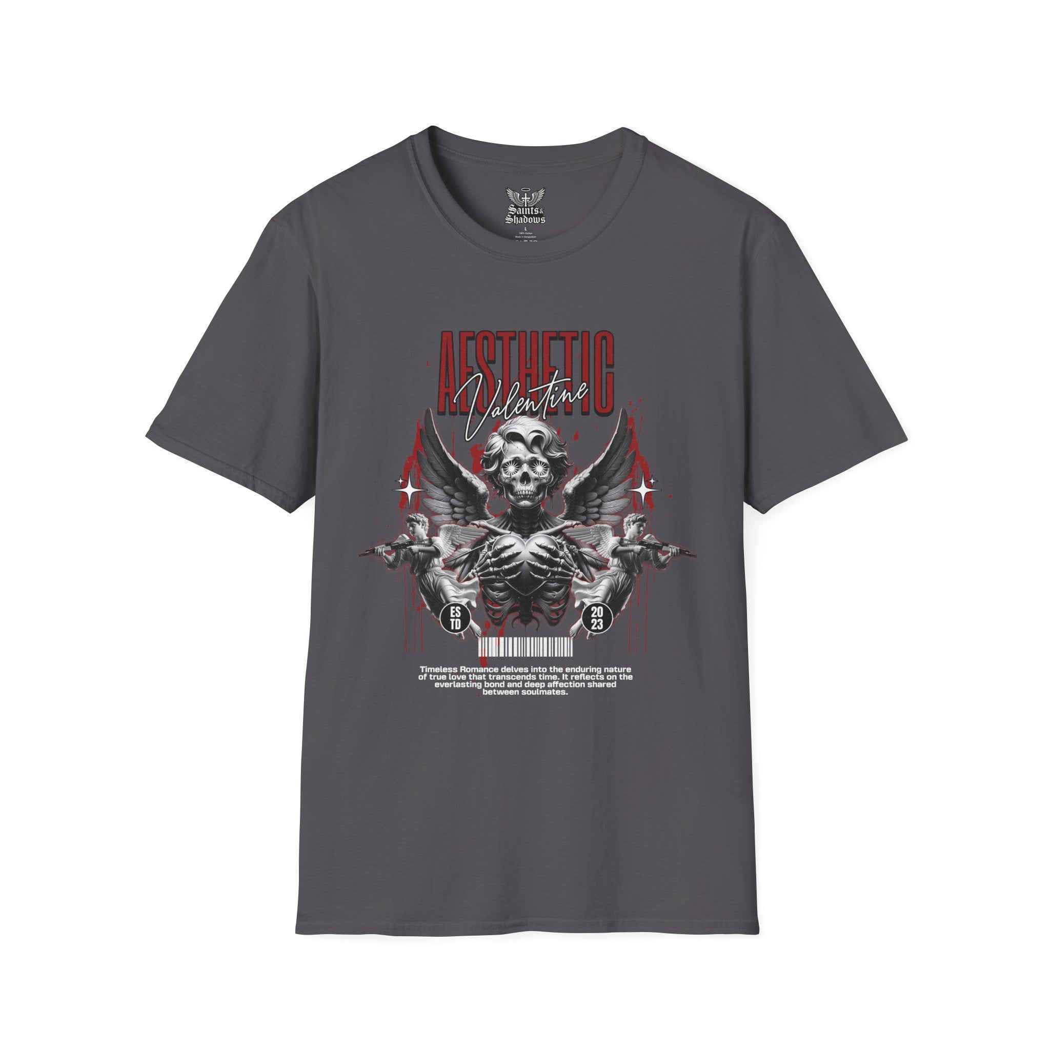 Saints and Shadows - Aesthetic Valentine, Angelic Artwork Unisex Softstyle T-Shirt, Casual Wear