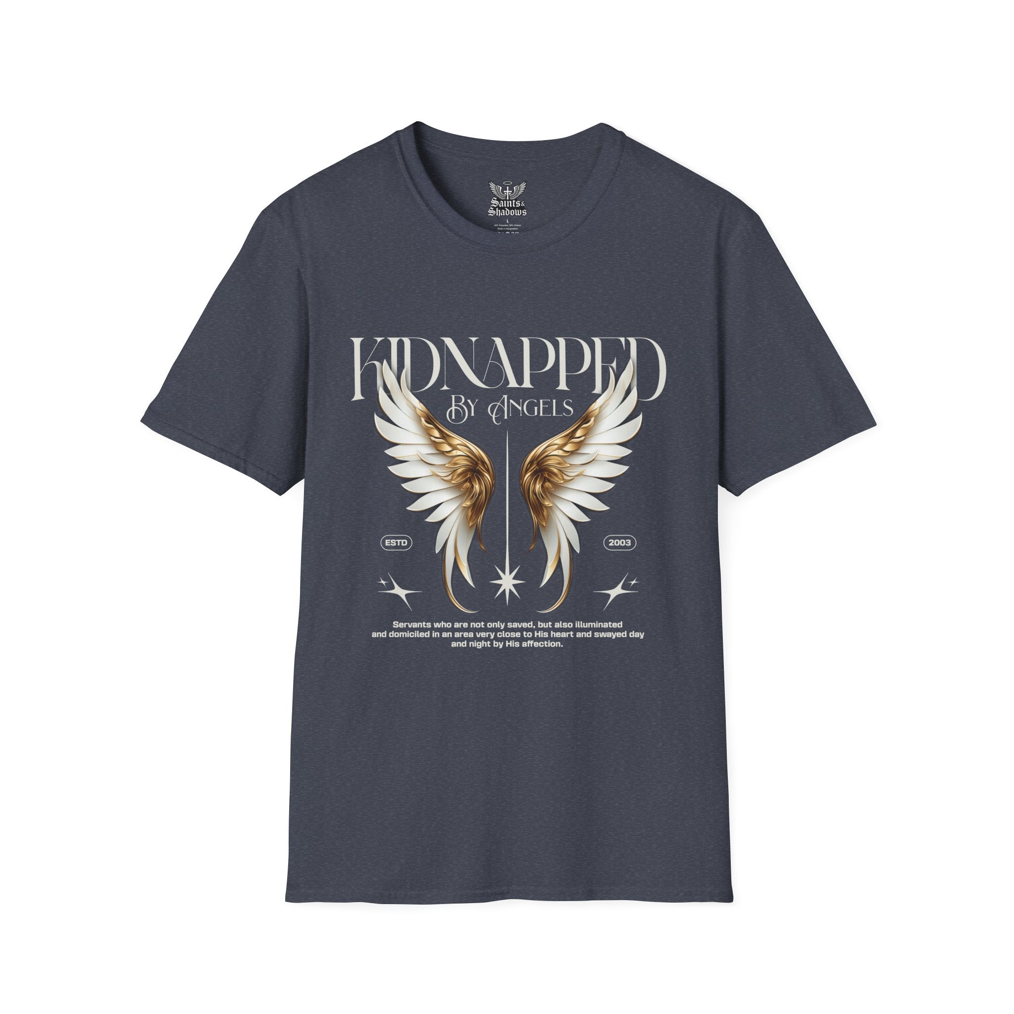 Saints and Shadows - Kidnapped, Angelic Artwork Unisex Softstyle T-Shirt, Casual Wear