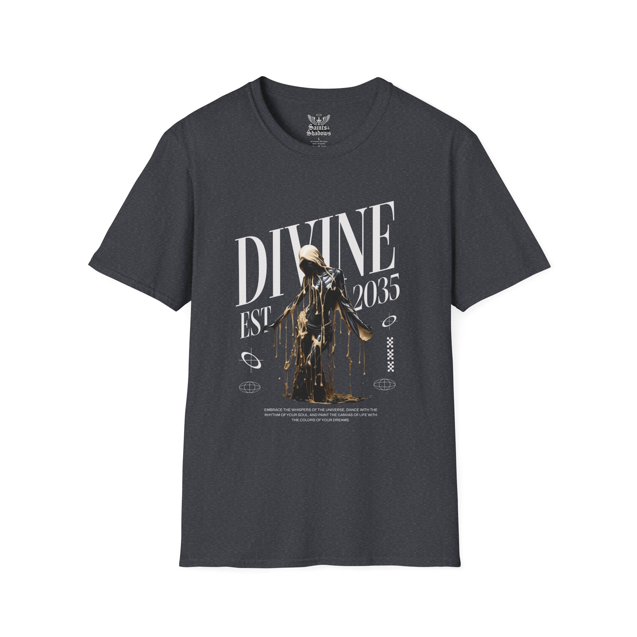 Saints and Shadows - Divine, Angelic Artwork Unisex Softstyle T-Shirt, Casual Wear