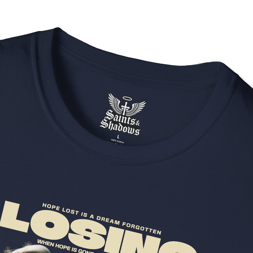Saints and Shadows - Losing Hope, Angelic Artwork Unisex Softstyle T-Shirt, Casual Wear