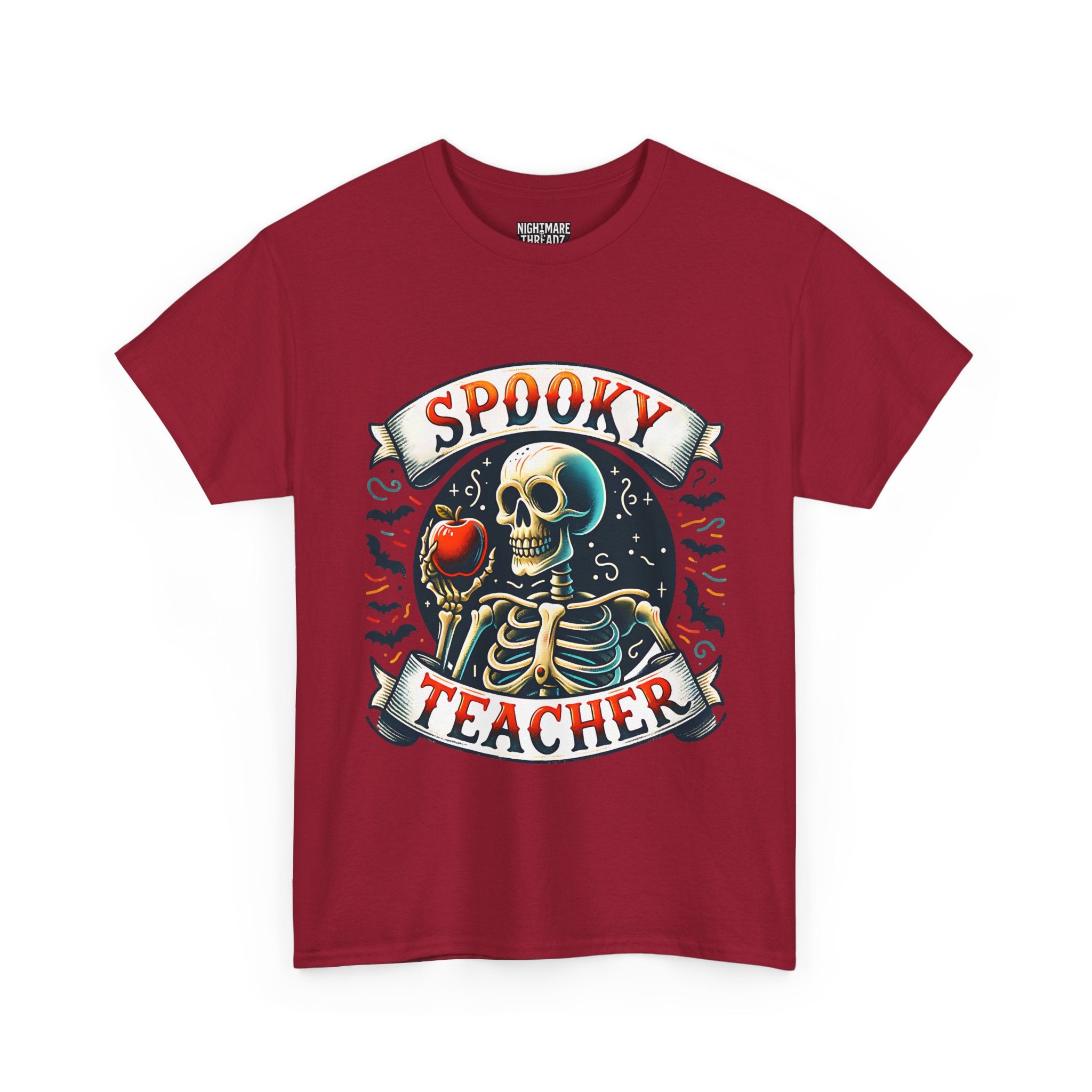 Spooky Teacher Tee, Halloween Shirt, Unisex Cotton T-Shirt, Funny Teacher Gift, Skeleton Design, Fall Apparel