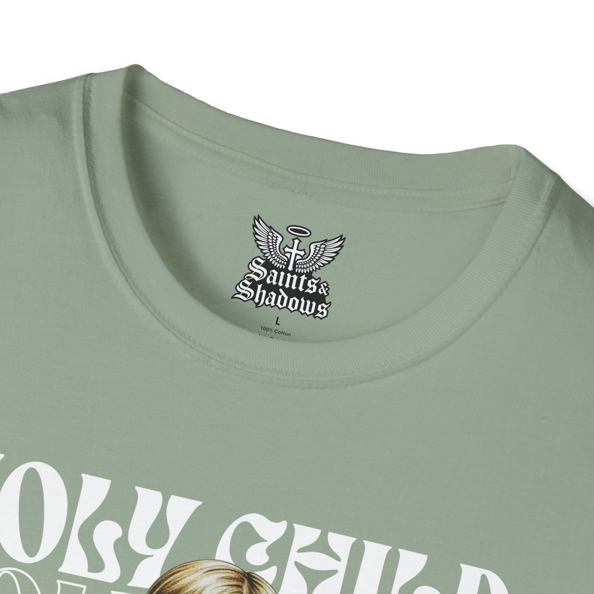 Saints and Shadows - Holy Child, Angelic Artwork Unisex Softstyle T-Shirt, Casual Wear