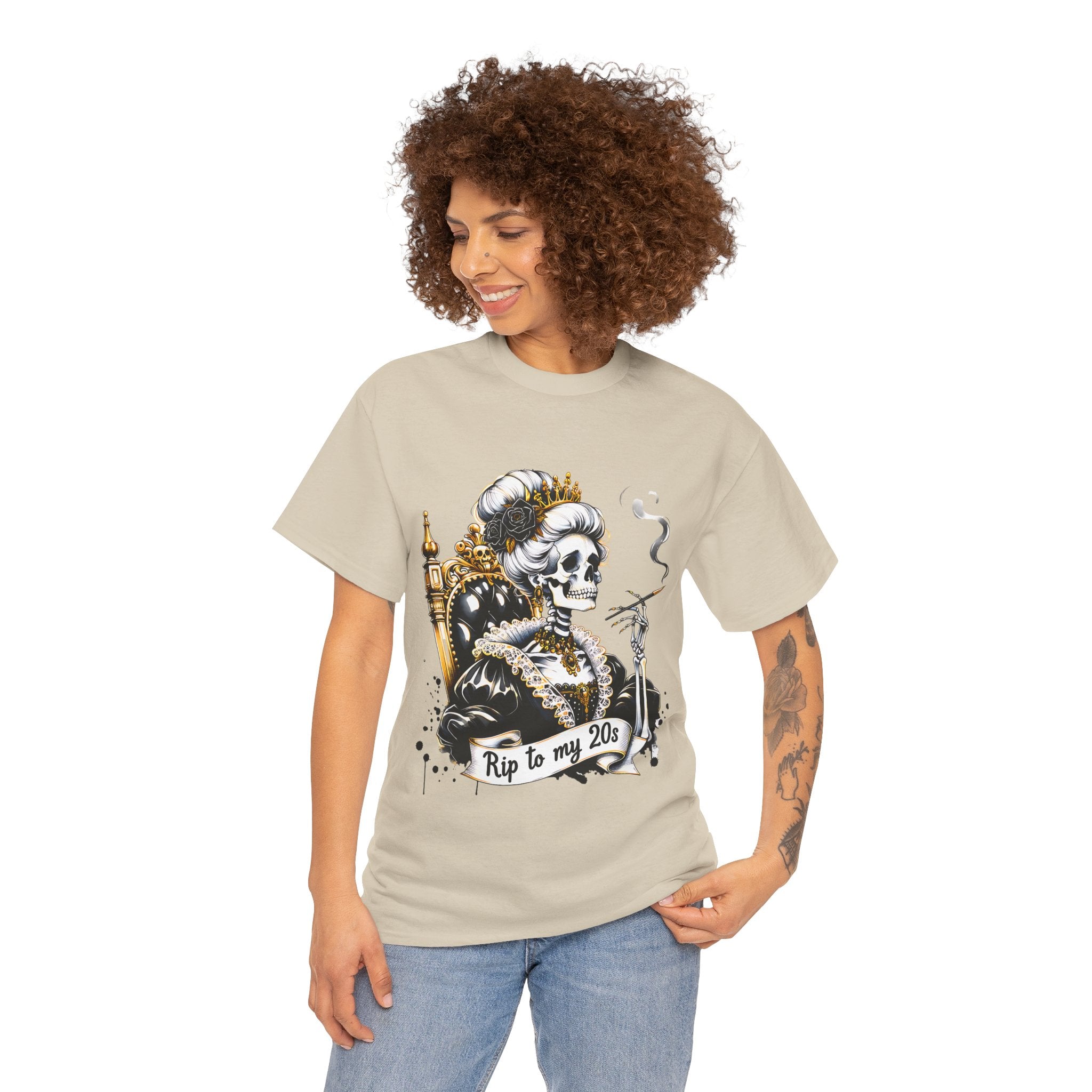 Rip to my 20s Tee, Heavy, Unisex Graphic Shirt, Birthday Gift, Casual Wear, Vintage Style, Floral Design T-shirt