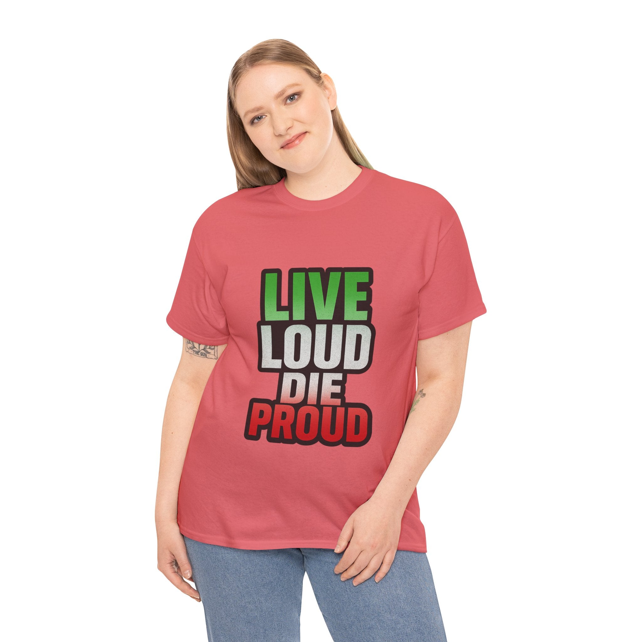 Live Loud Die Proud Italian Flag Tee