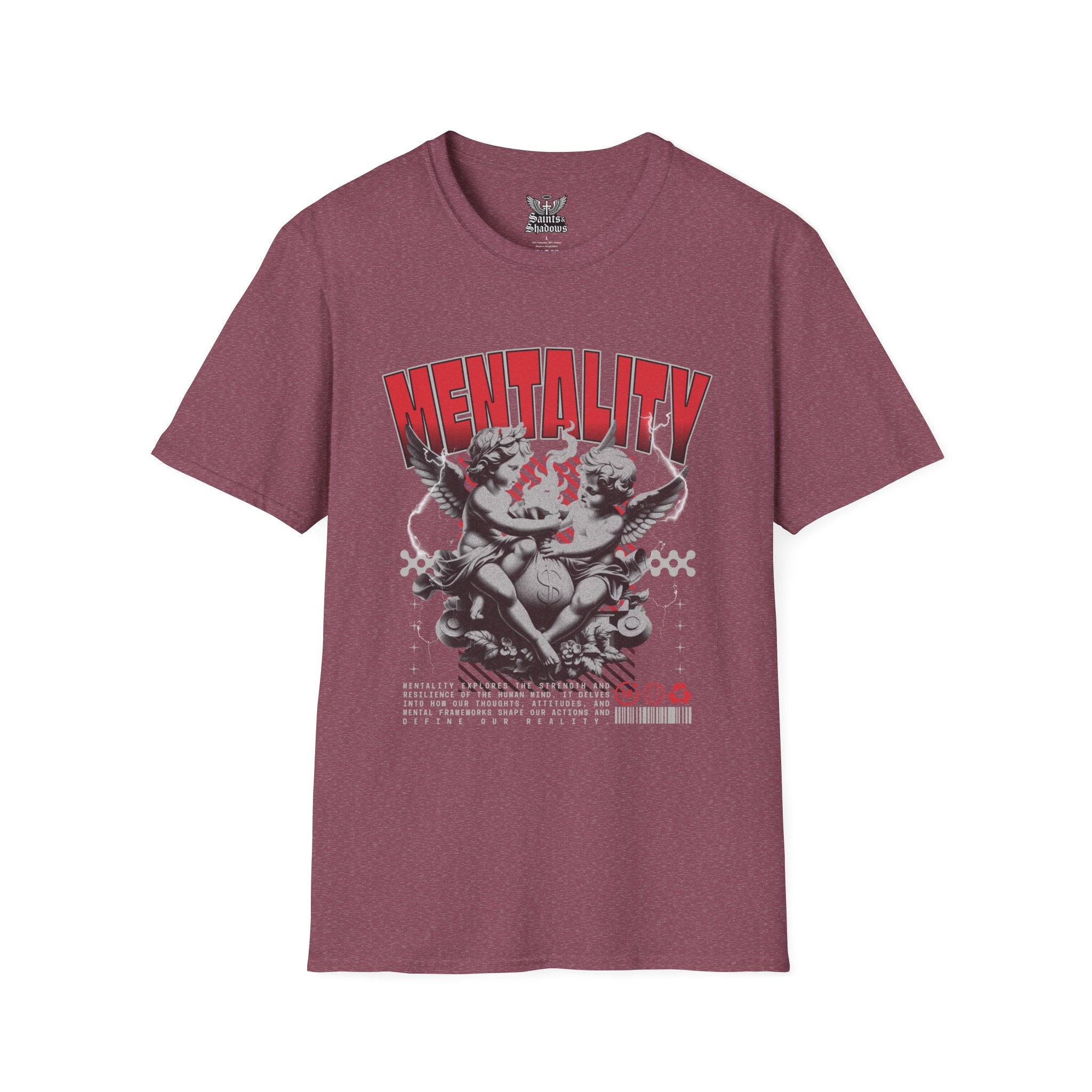 Saints and Shadows - Mentaility, Angelic Artwork Unisex Softstyle T-Shirt, Casual Wear